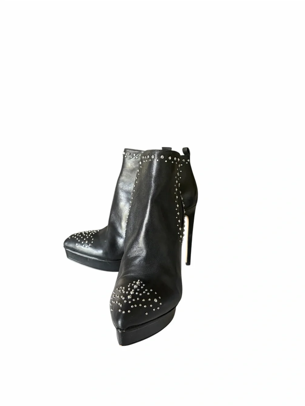 Michael Kors Studded Black Leather Platform Ankle Boots Size 8M